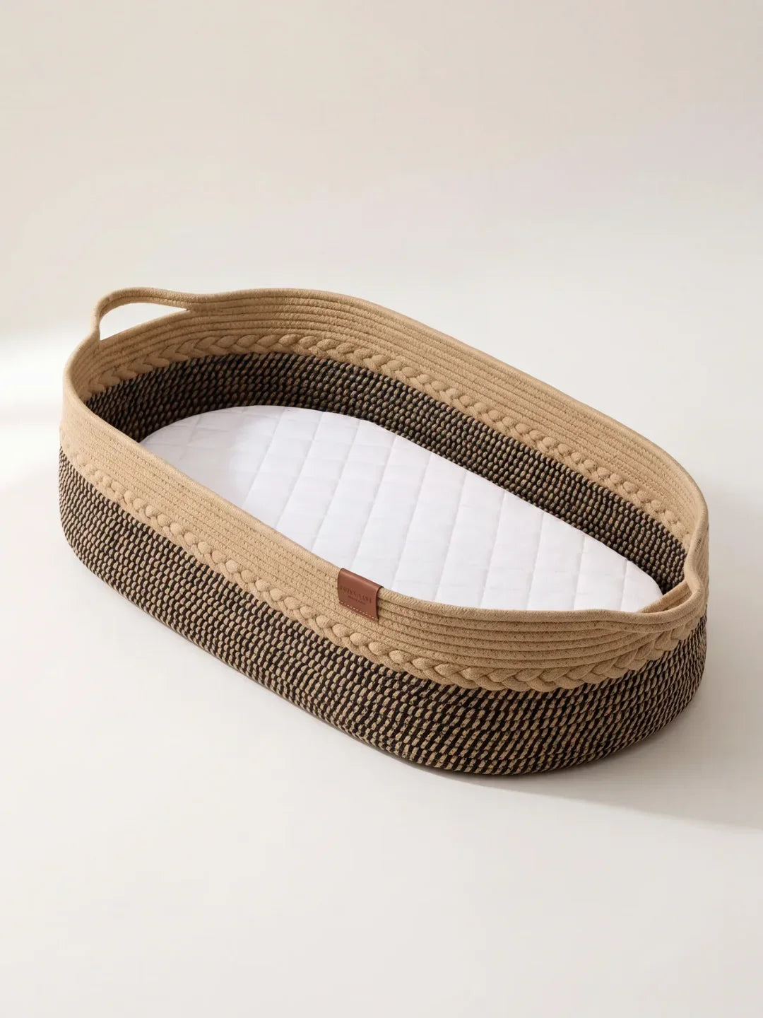 Panier à Langer Bicolore en Corde de Coton