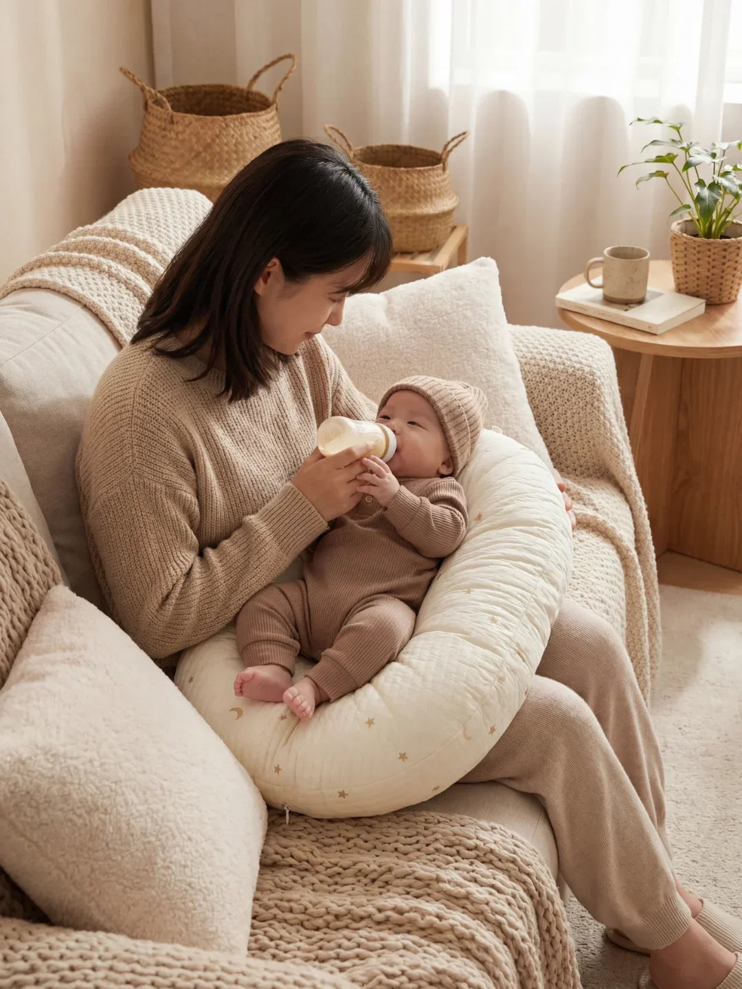 Coussin d'allaitement matelassé