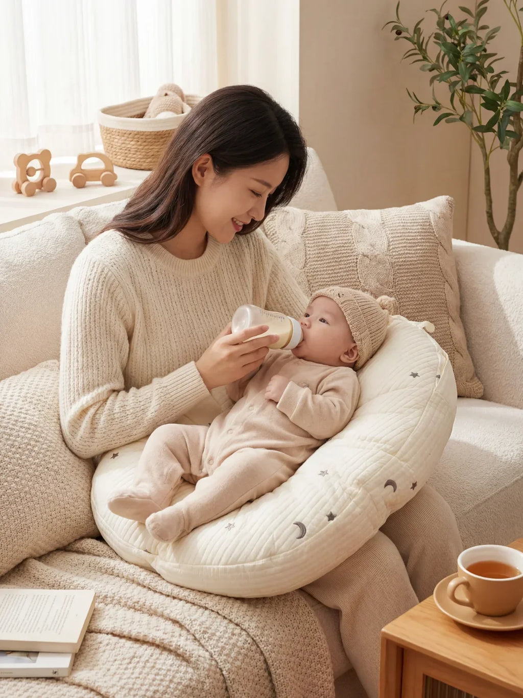 Coussin d'allaitement matelassé