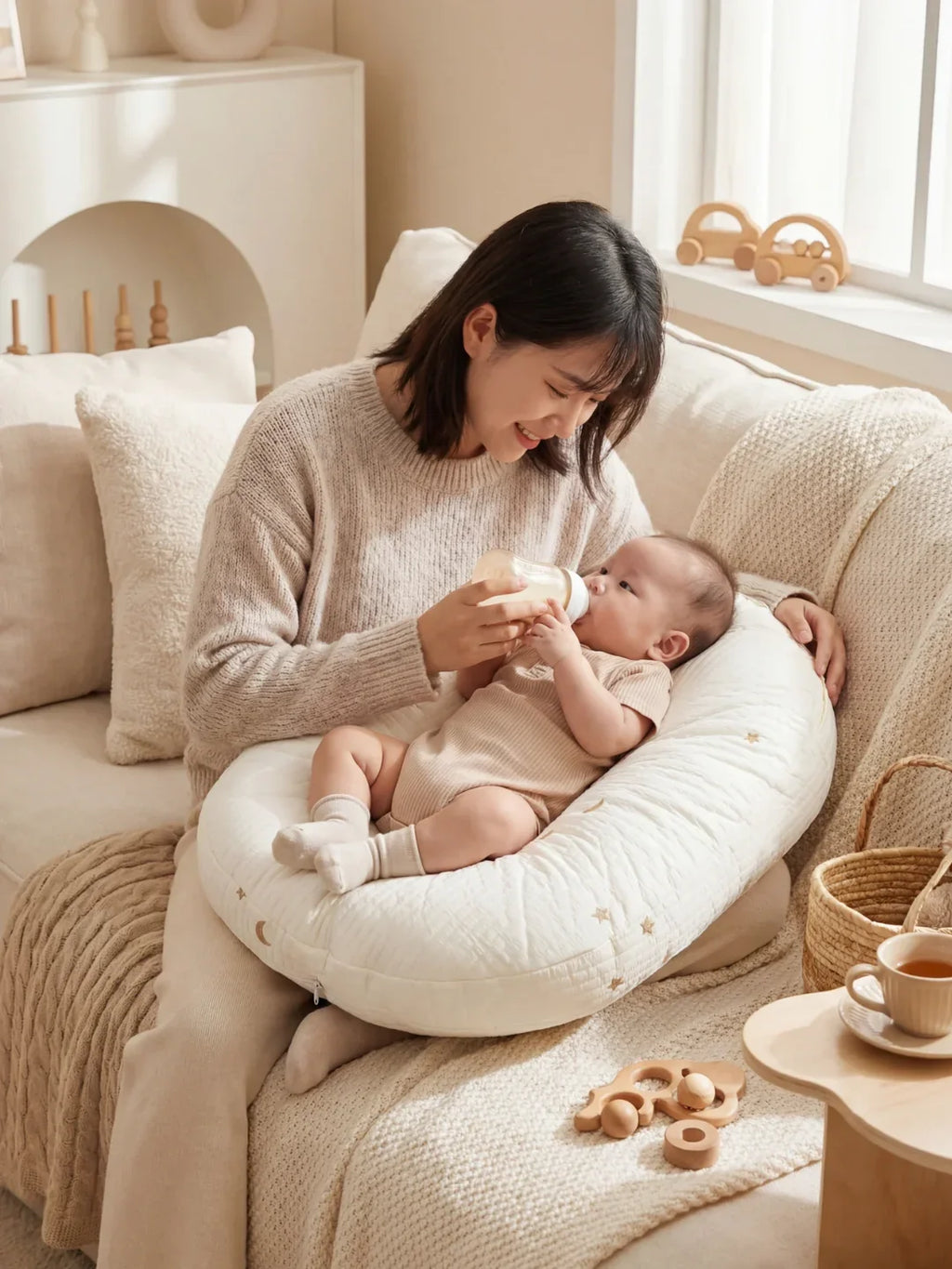 Coussin d'allaitement matelassé
