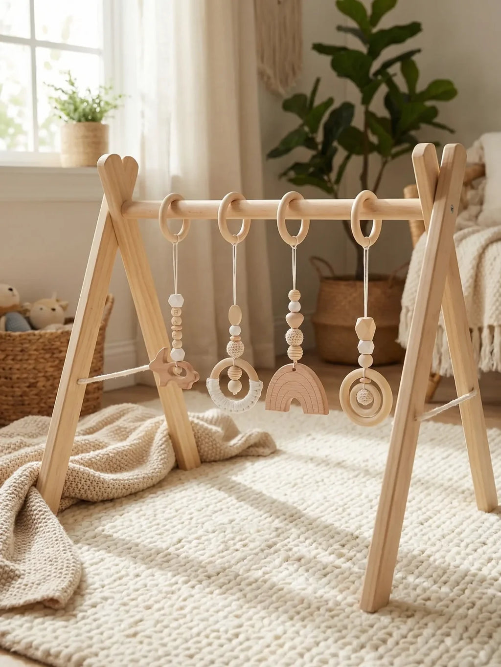 Jouets d'éveil en bois colorés