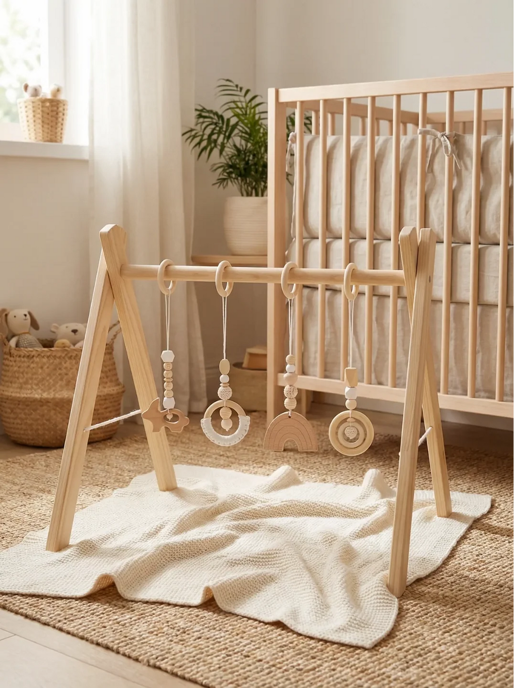 Jouets d'éveil en bois colorés