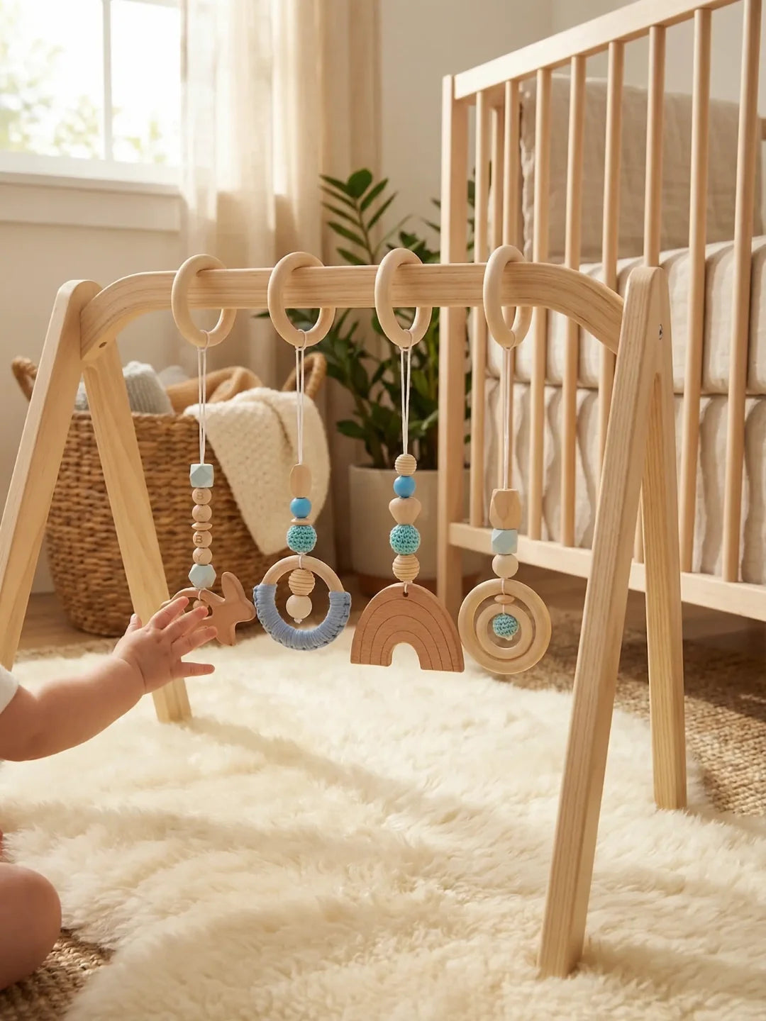 Jouets d'éveil en bois colorés