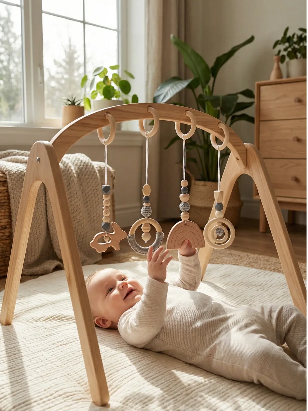 Jouets d'éveil en bois colorés