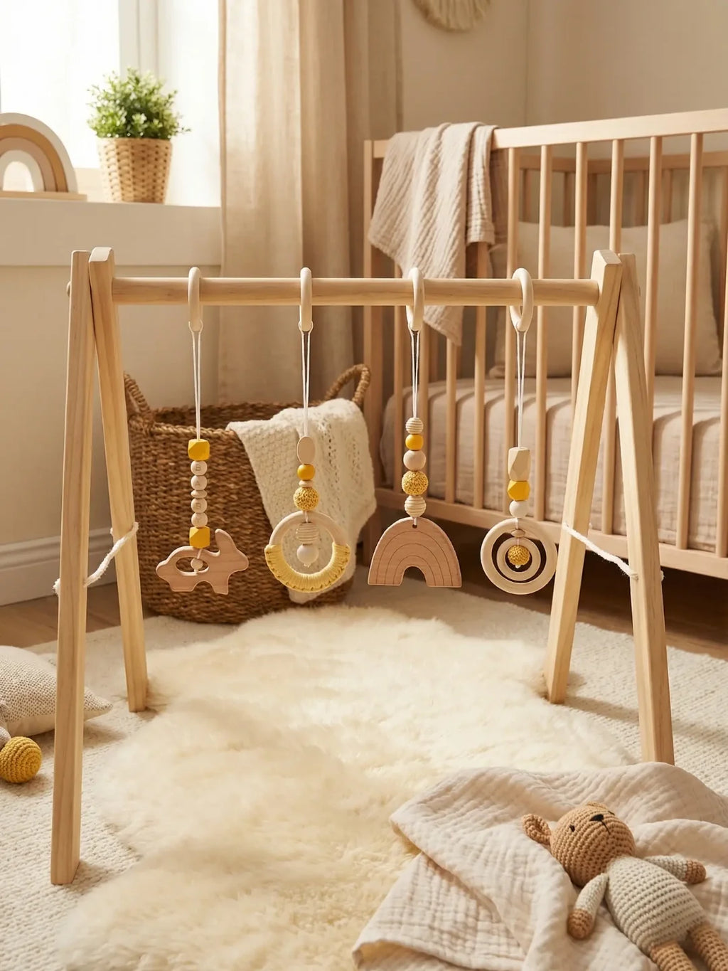 Jouets d'éveil en bois colorés