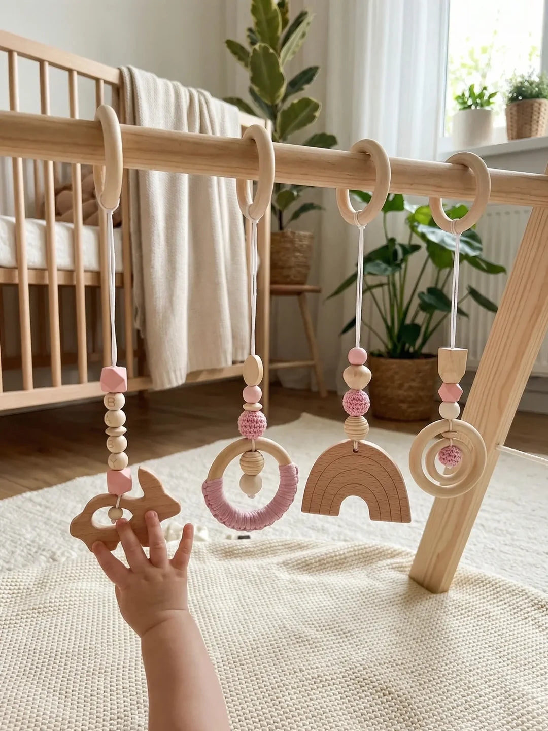 Jouets d'éveil en bois colorés