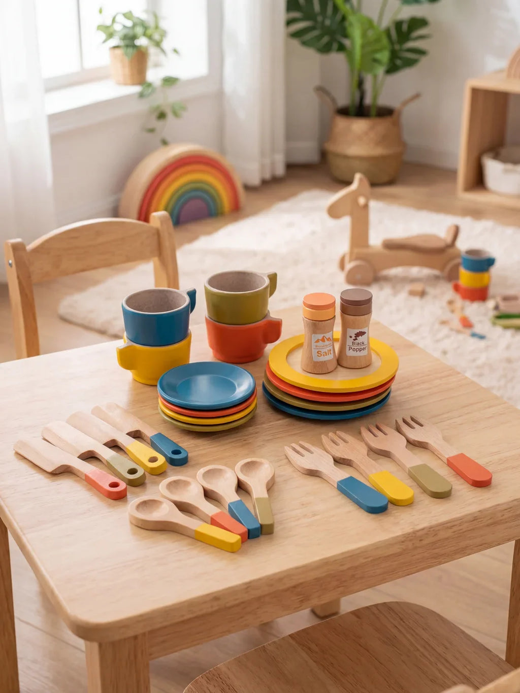 Dînette en Bois - Set de Table Complet